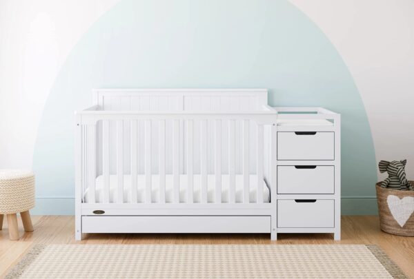Graco Hadley 5-en-1 Lit Convertible pour Bébé avec Commode et Tiroir de Rangement – Image 2