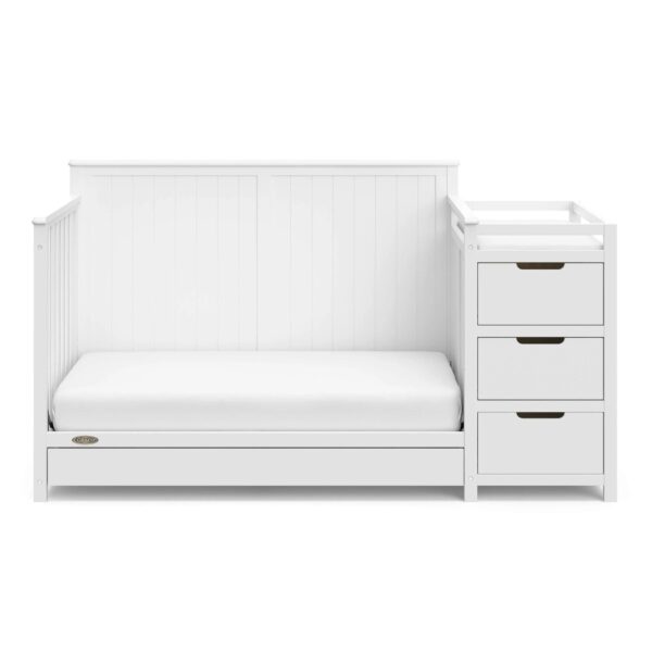 Graco Hadley 5-en-1 Lit Convertible pour Bébé avec Commode et Tiroir de Rangement – Image 3